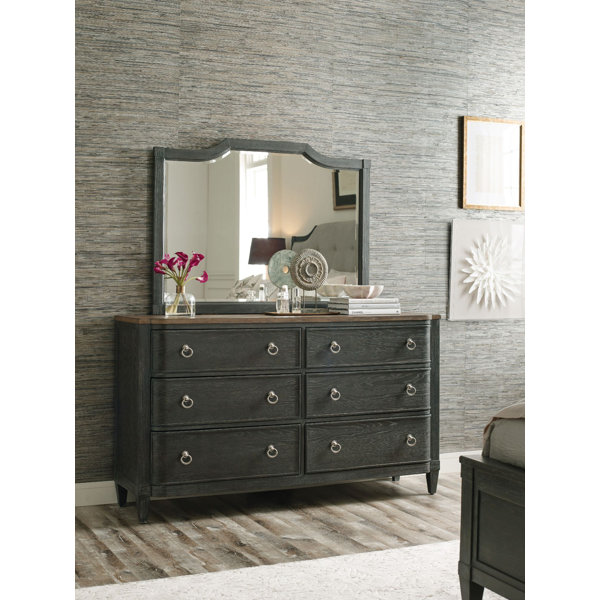 Gracie Oaks Ardavan 6 Drawer Double Dresser with Mirror Wayfair
